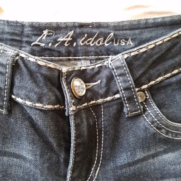 LA Idol USA Blingy Cross Flap Pocket Blue Jean - Picture 11 of 11